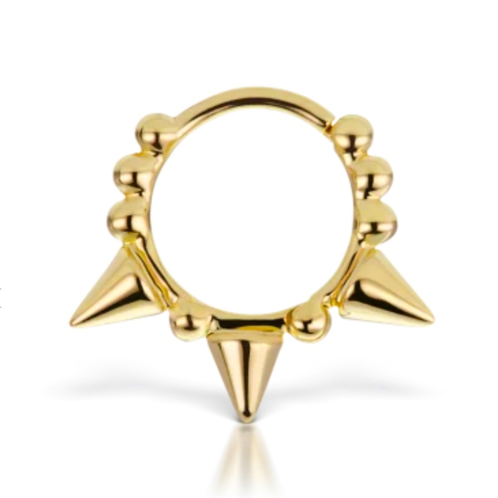 Maria Tash 8mm Granulated Triple Spike Hoop